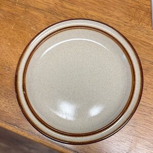 Cream and Brown Dinner Plate